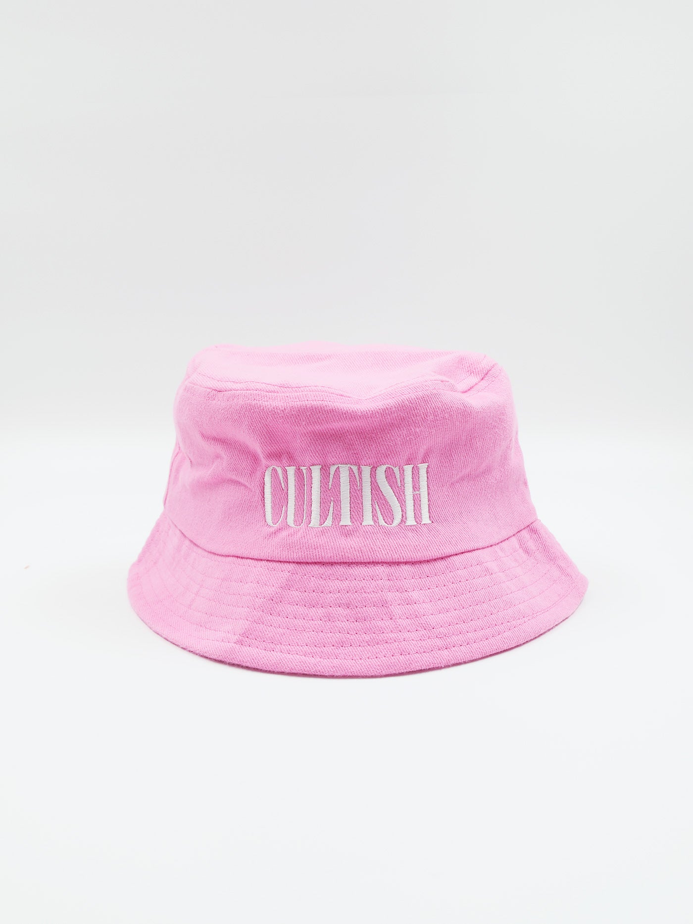 Pink Embroidered Logo Bucket Hat