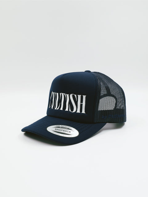 Navy Embroidered Logo Trucker