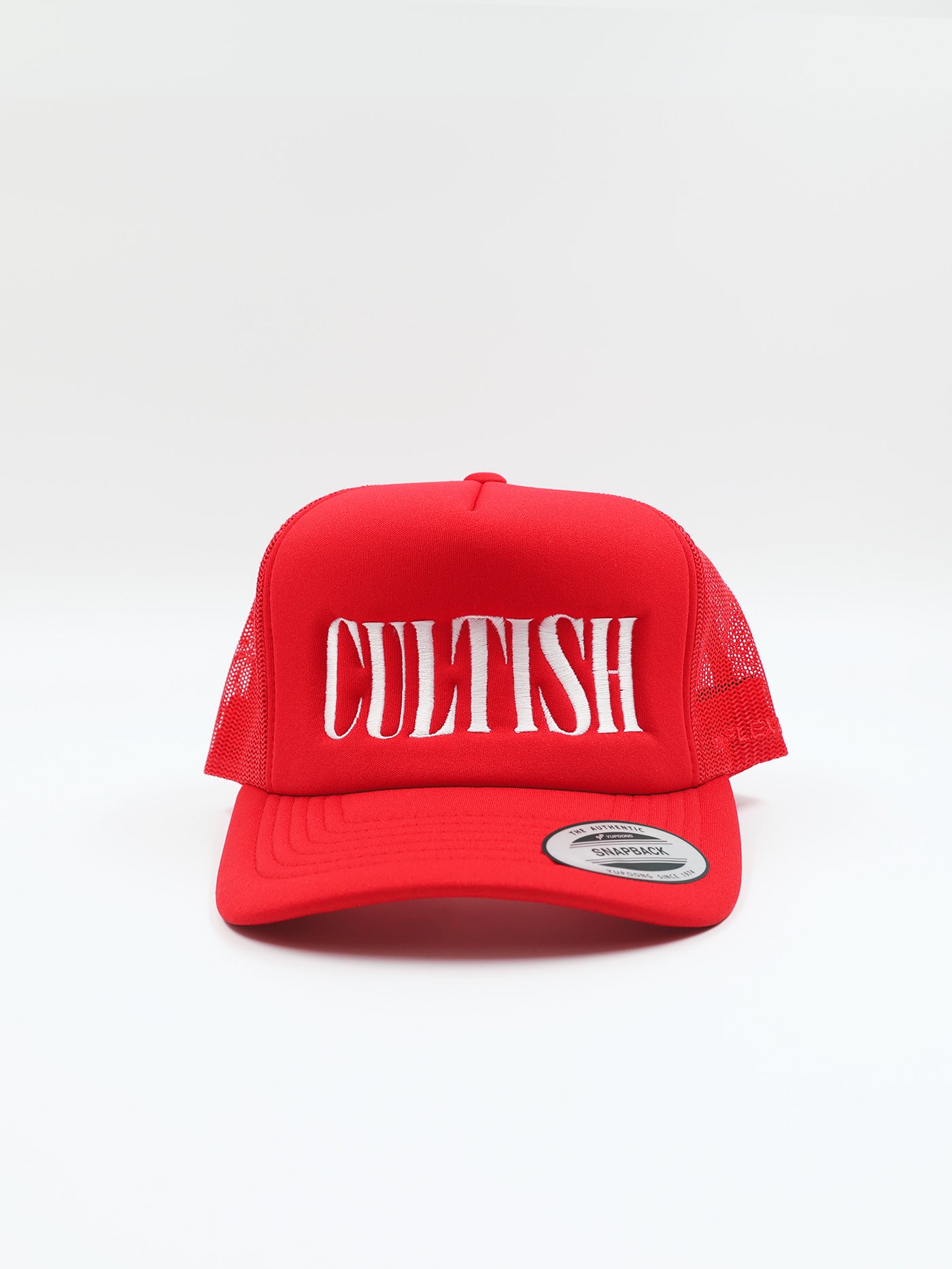 Red Embroidered Logo Trucker