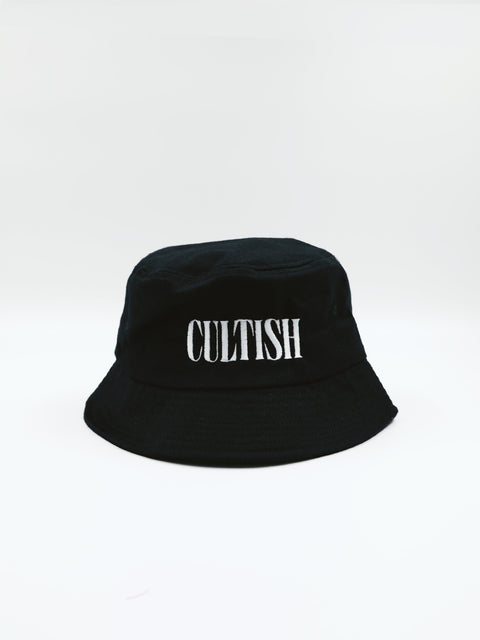 Black Embroidered Logo Bucket Hat