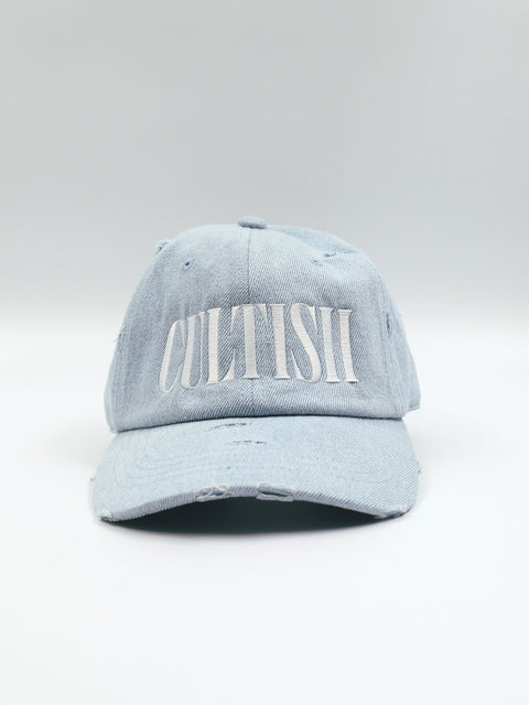 Denim Distressed Baseball Cap