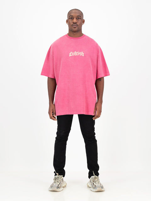 Washed Cerise Grotesque Oversized T-Shirt