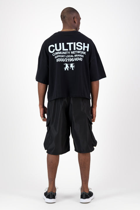 NETWORK¹ CROPPED OVERSIZED T-SHIRT