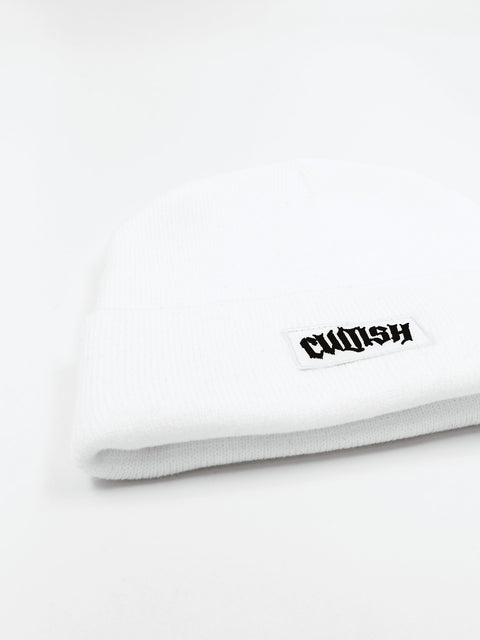 Punk Patch White Beanie