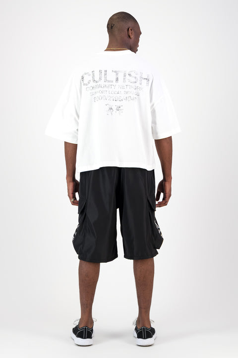 NETWORK³ CROPPED OVERSIZED T-SHIRT