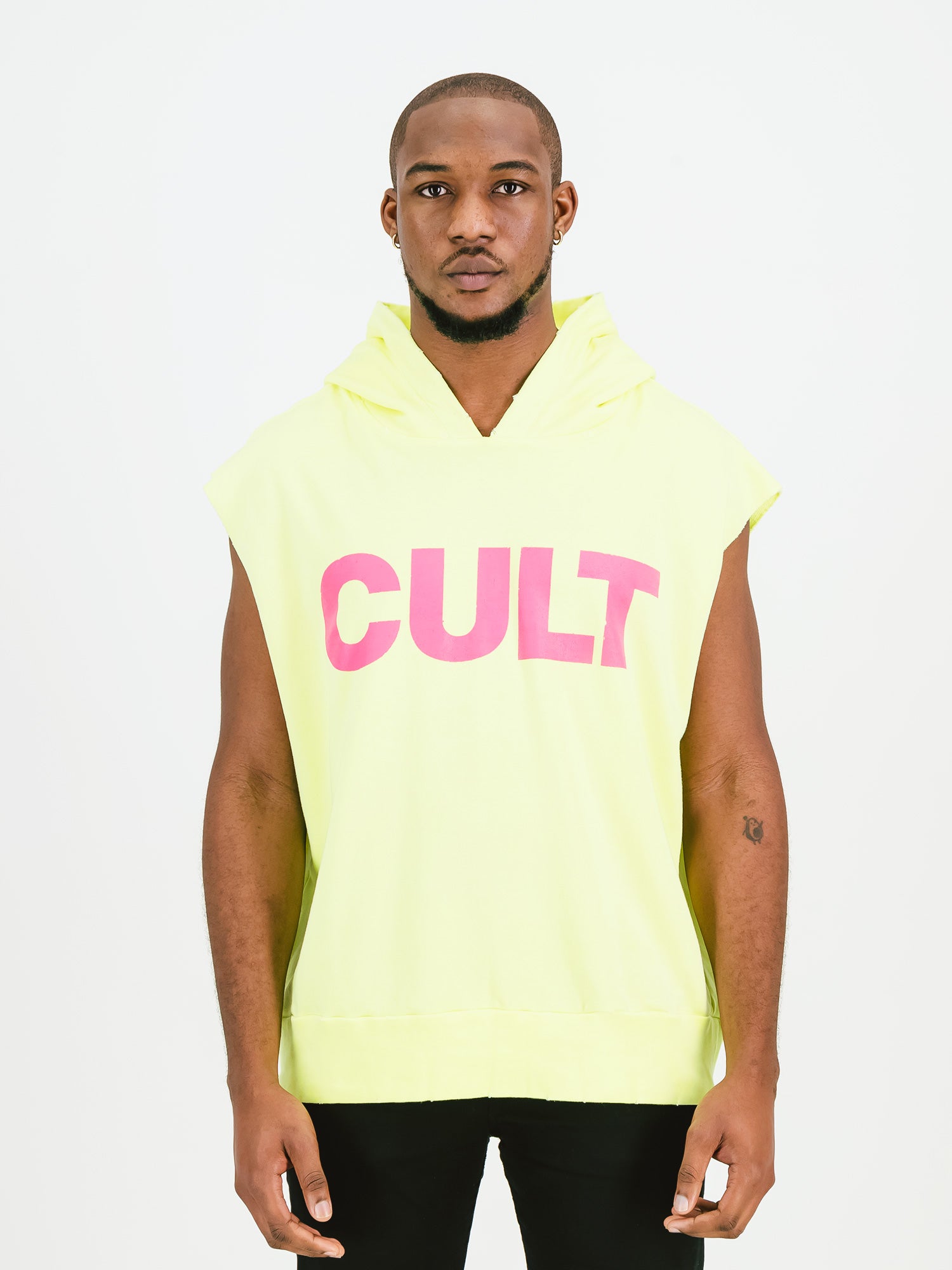Cult Sleeveless Hoodie Neon
