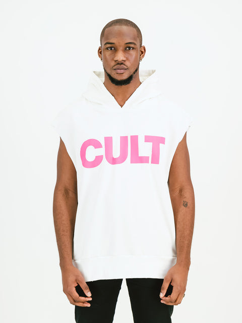 Cult Sleeveless Hoodie White