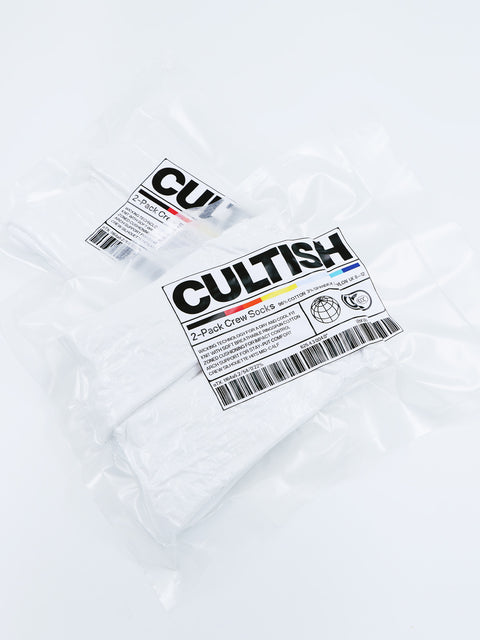 2-Pack White Crew Socks