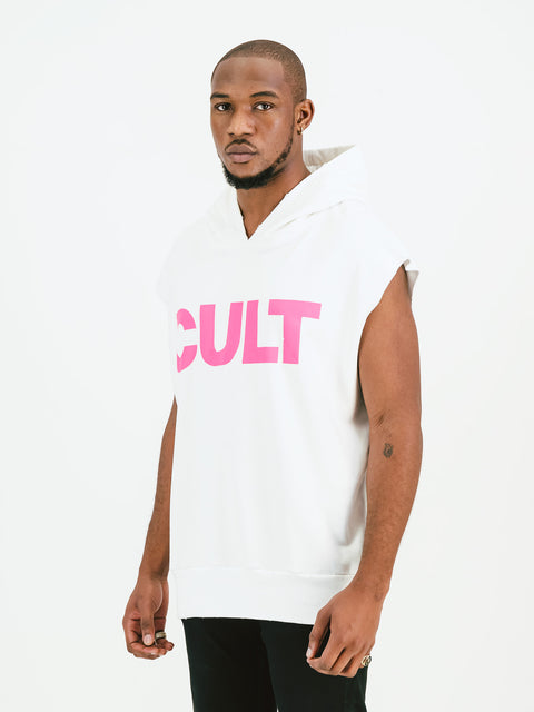 Cult Sleeveless Hoodie White