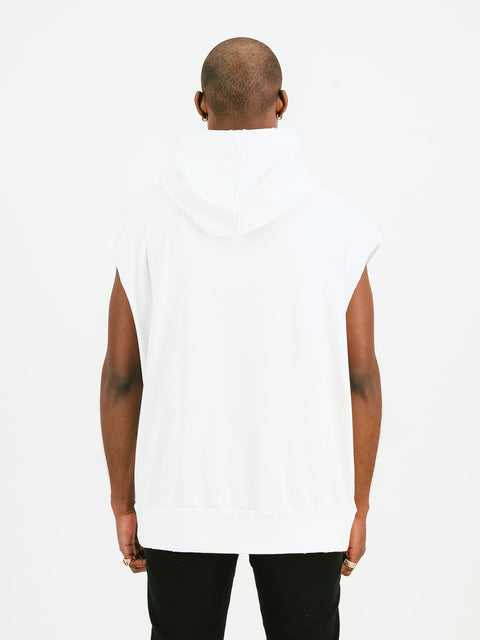 Cult Sleeveless Hoodie White