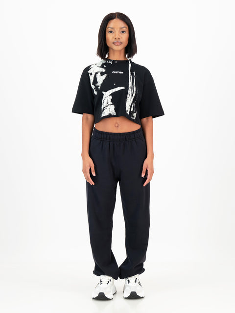 Black Vermeer Cropped T-Shirt