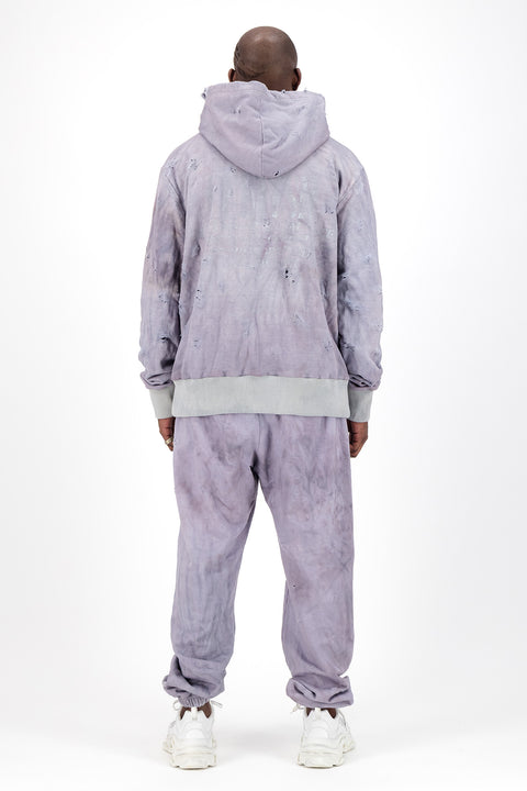 PUBLIC SYSTEM DESTROYED ZIP-UP HOODIE