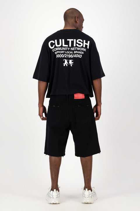 NETWORK¹ CROPPED OVERSIZED T-SHIRT