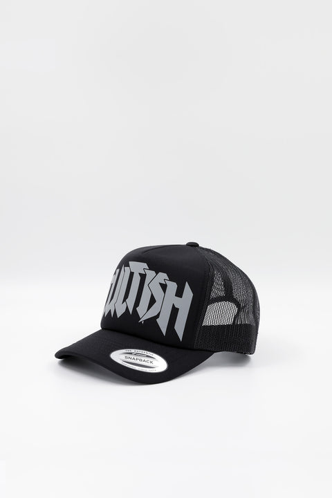 Grey Metal Trucker Cap