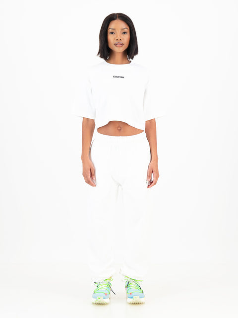 White Logo Cropped T-Shirt