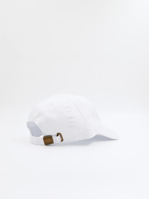 Washed Staple Baseball Cap / White