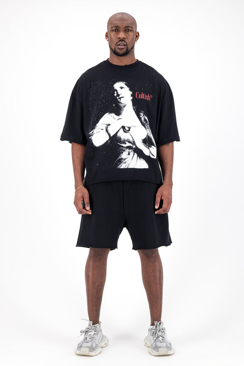 CLEOPATRA CROPPED OVERSIZED T-SHIRT