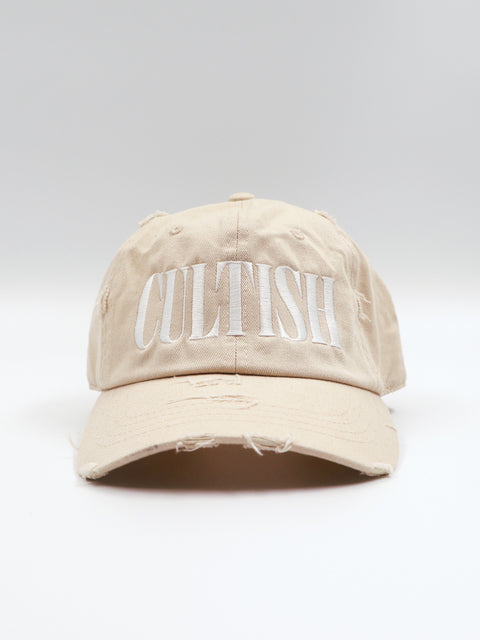 Off White Distressed Baseball Cap