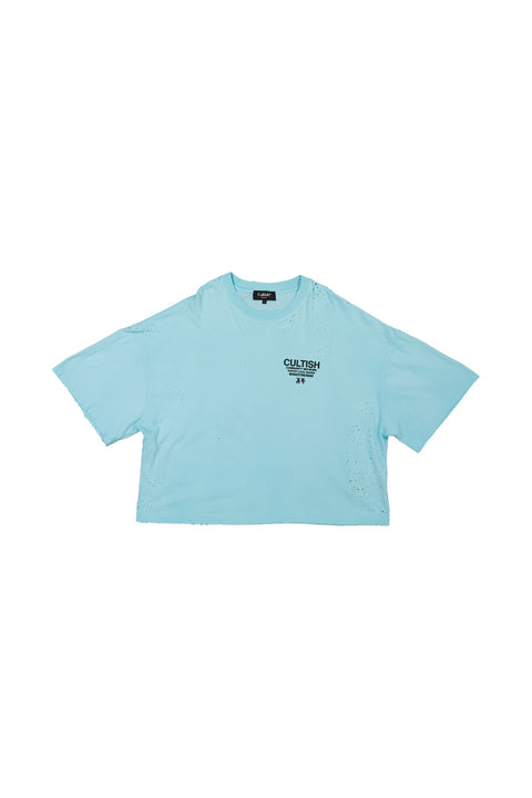 Overdyed Network Oversized Cropped T-Shirt