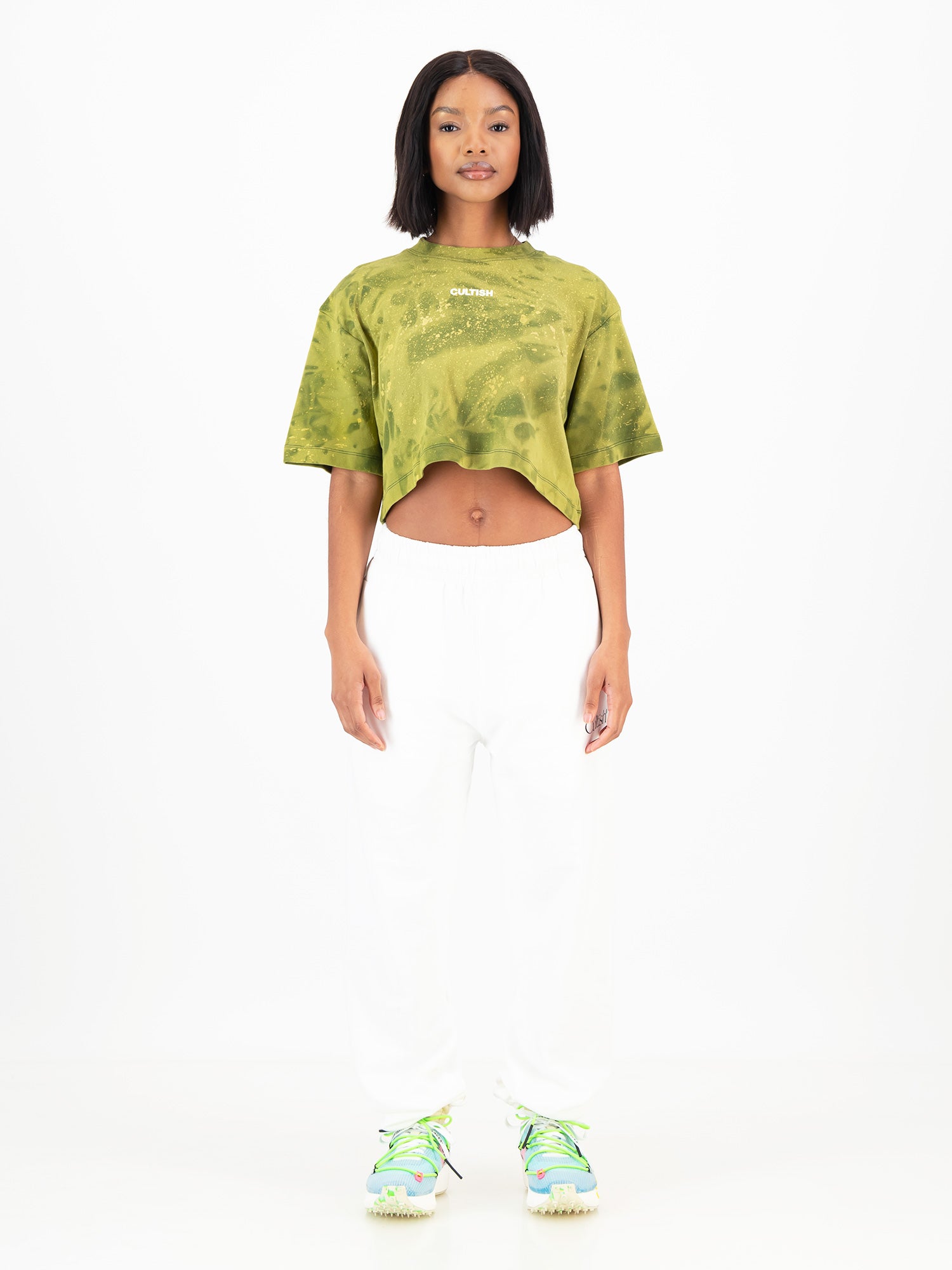 Jade Bleached Cropped T-Shirt