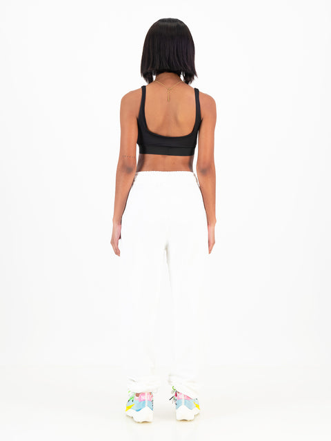 White Refined Logo Sweatpants