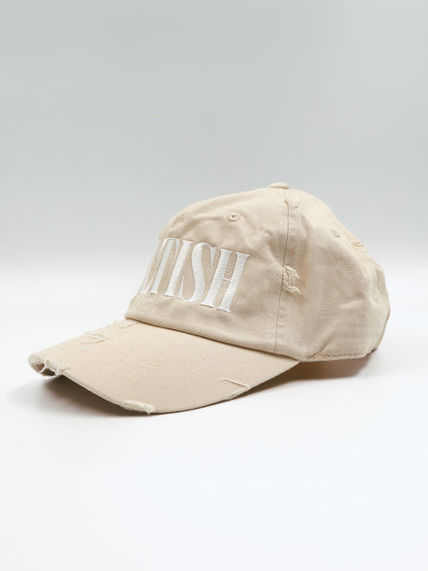 Off White Distressed Baseball Cap