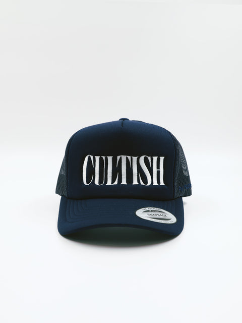 Navy Embroidered Logo Trucker