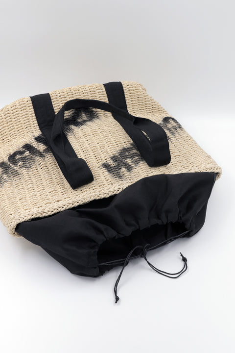 Graffiti Straw Tote Bag