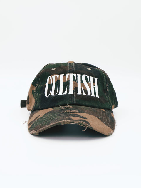 Camo Distressed Baseball Cap