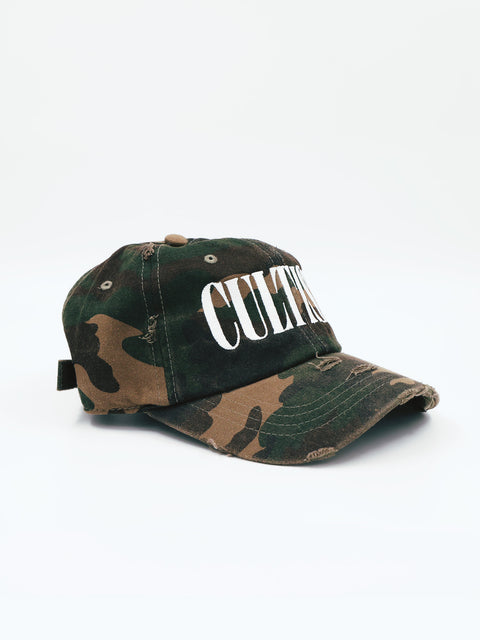 Camo Distressed Baseball Cap