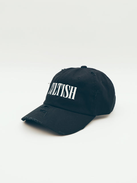 Black Distressed Baseball Cap