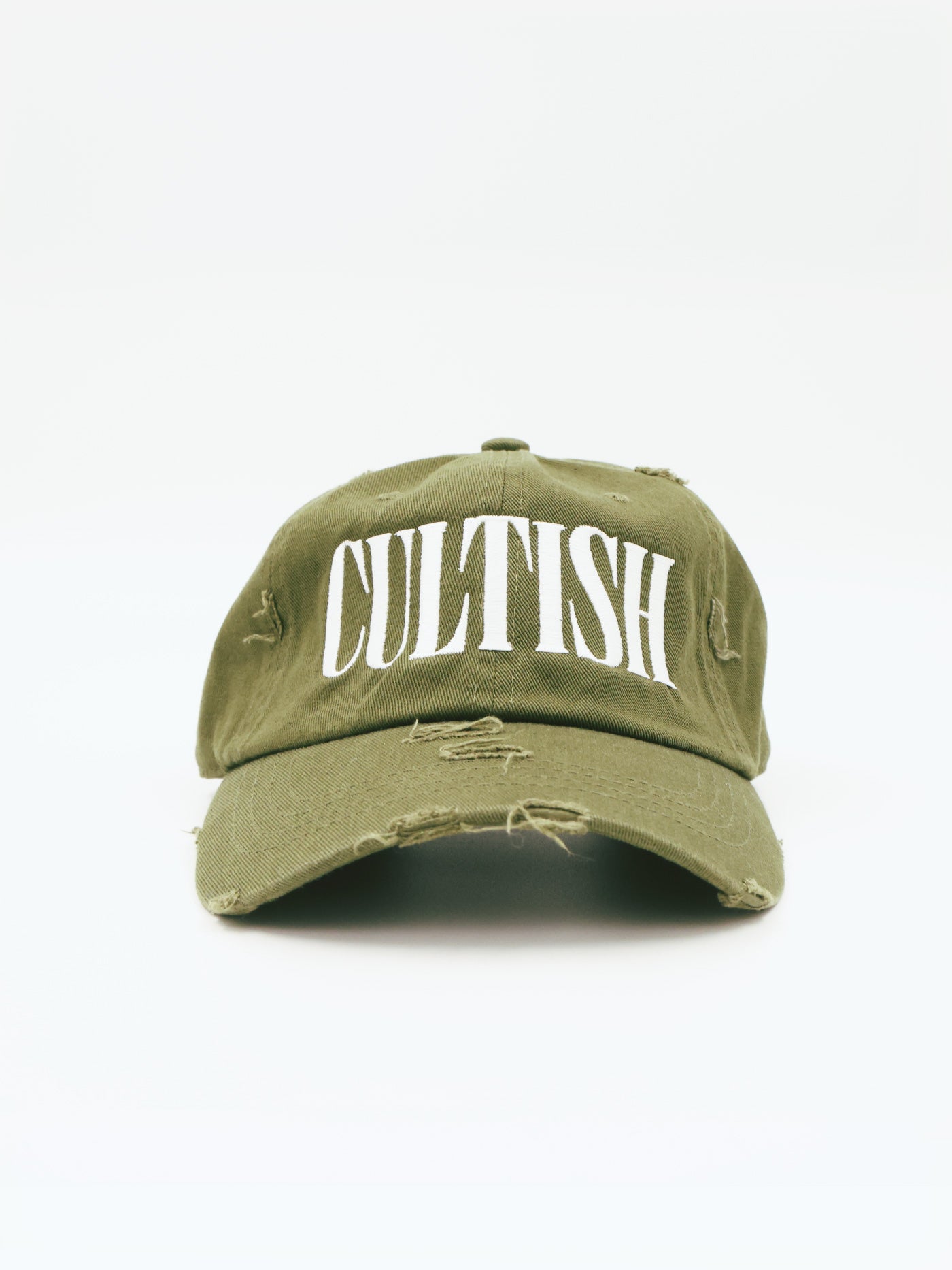 Olive Distressed Baseball Cap