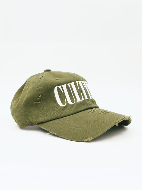 Olive Distressed Baseball Cap