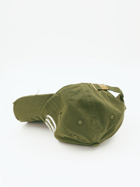 Olive Distressed Baseball Cap