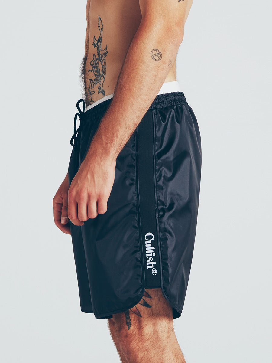 Black Active Nylon Shorts