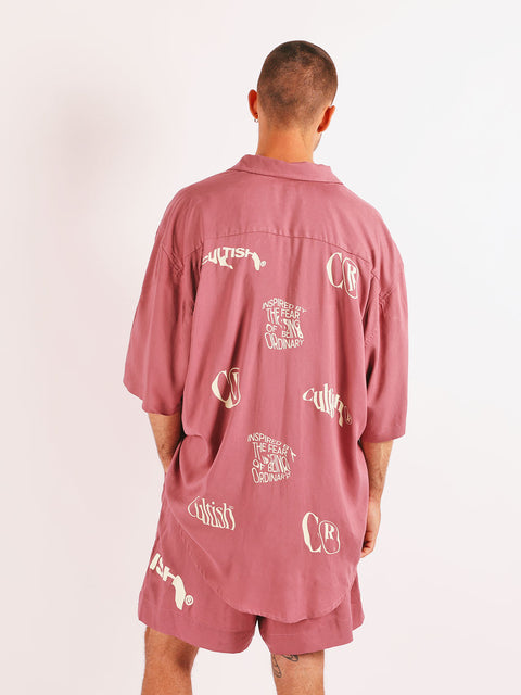 Pattern Bowling Shirt / Rosé