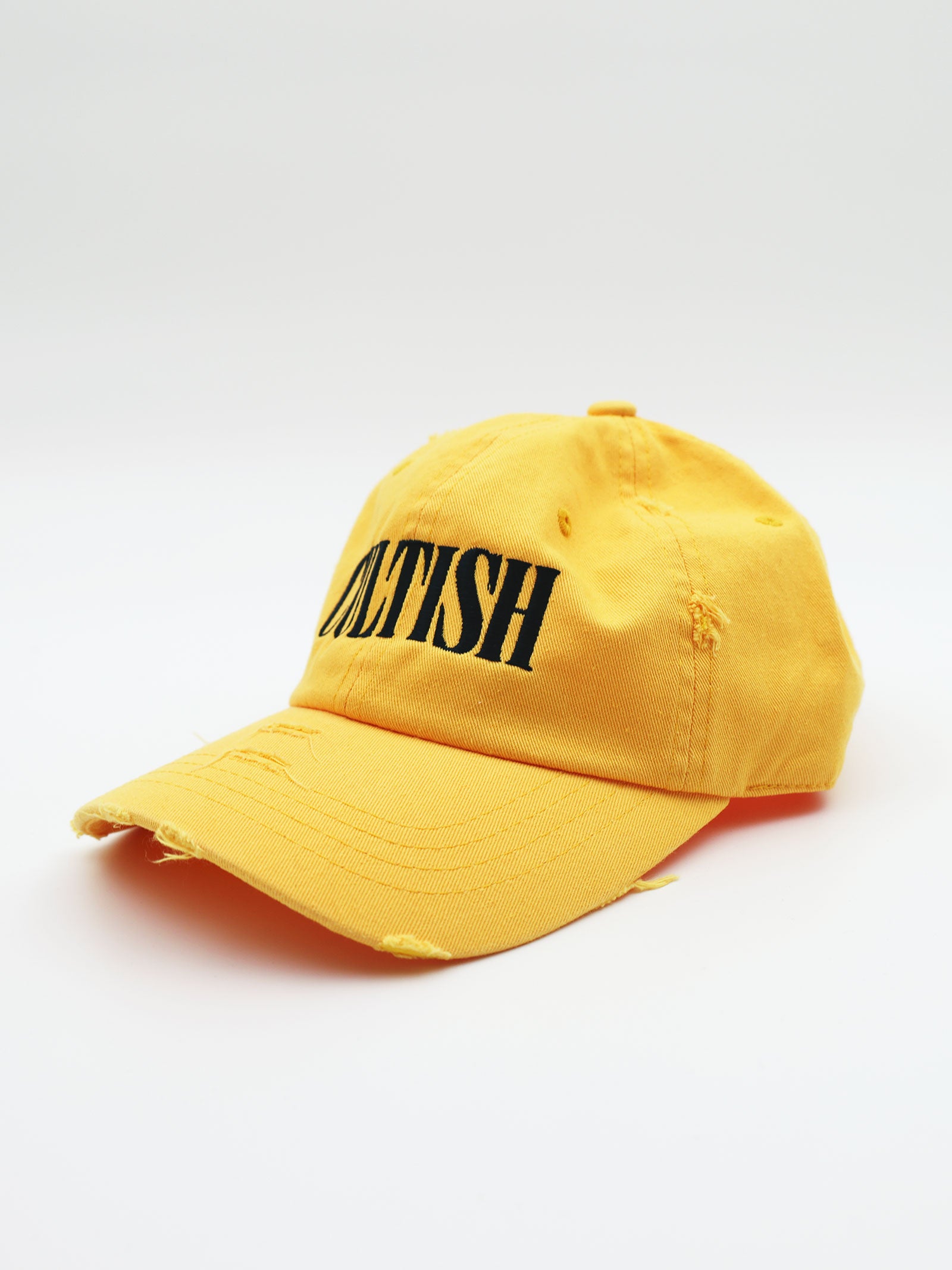 Yellow Distressed Baseball Cap