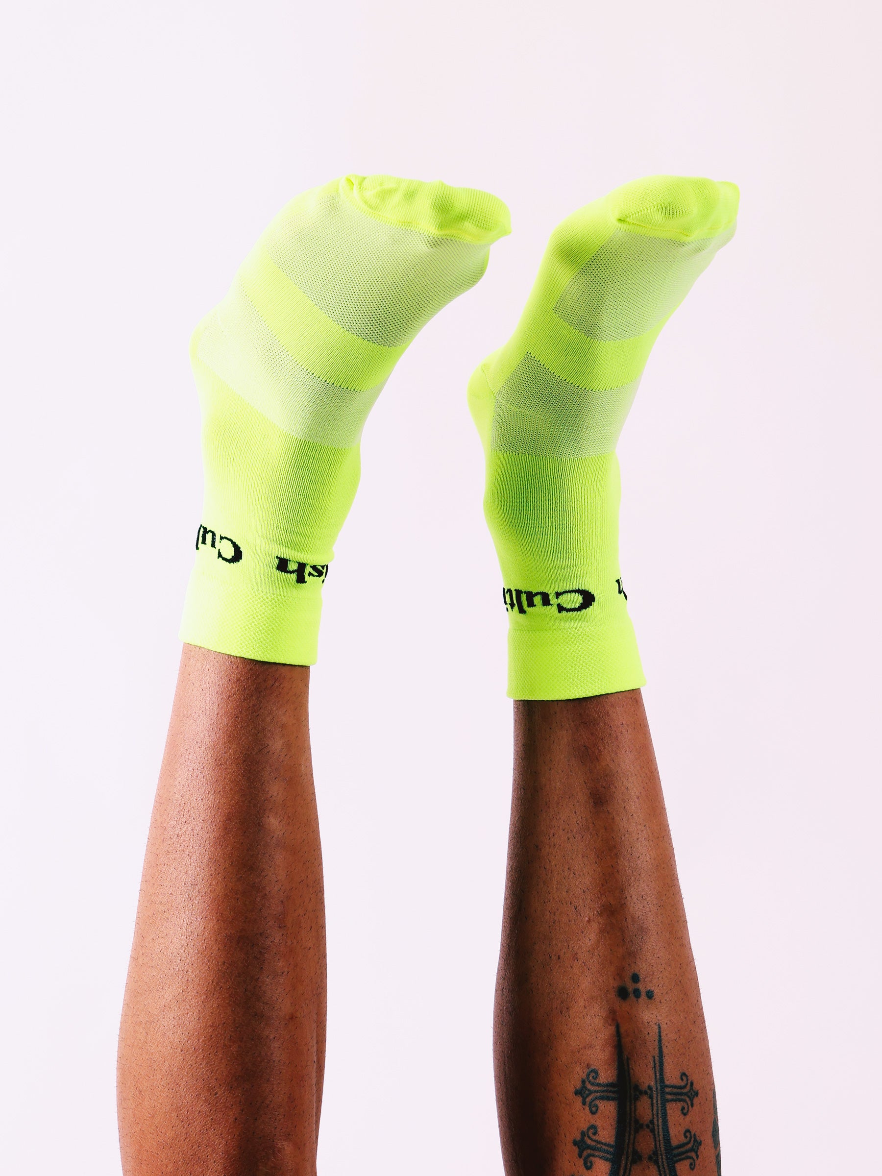 Neon-Green Crew Socks