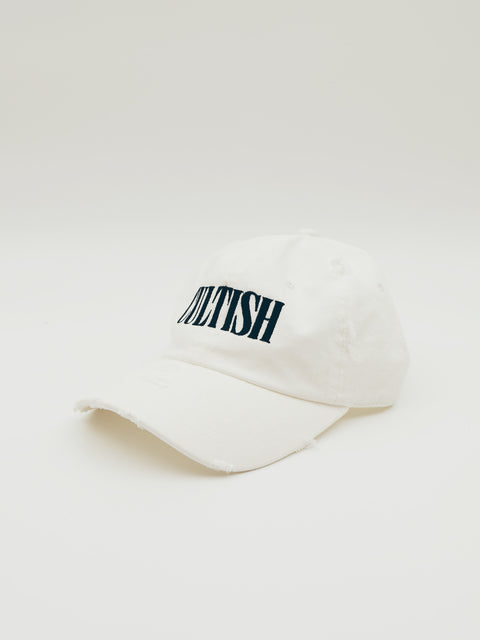 White Distressed Baseball Cap