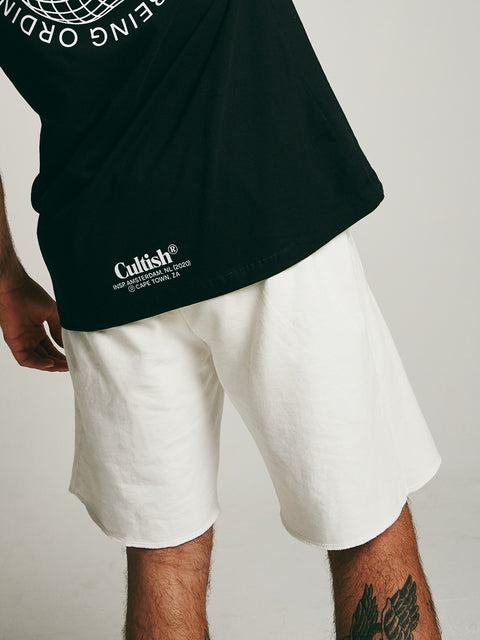 Stone Warped Globe Sweatshorts