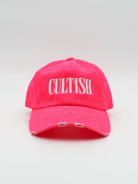 Lumo Pink Distressed Baseball Cap