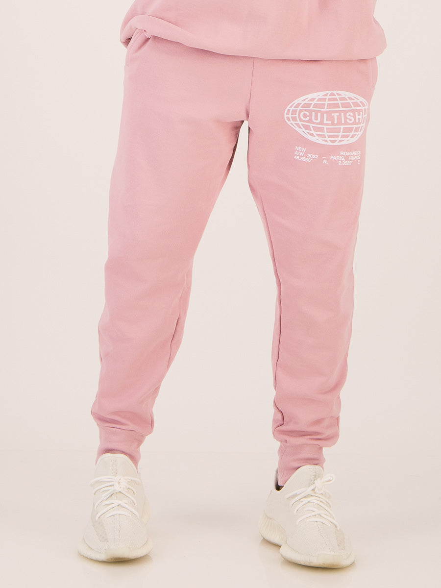 Pink Globe Logo Sweatpants