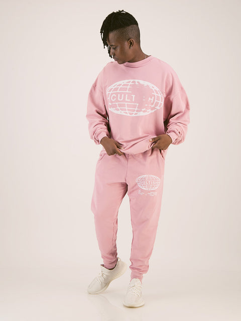 Pink Globe Logo Sweatpants