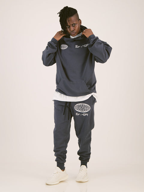 Grey Globe Logo Sweatpants