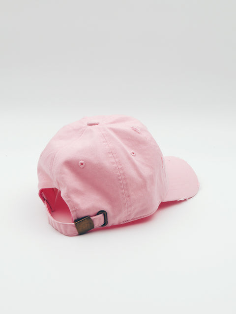 Pink Distressed Baseball Cap