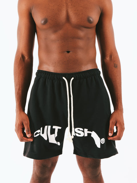 Black Logo Deck Sweatshorts